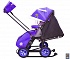 Санки-коляска Snow Galaxy City-2, дизайн - Серый Зайка на фиолетовом, на больших колёсах Ева, сумка и варежки  - миниатюра №2